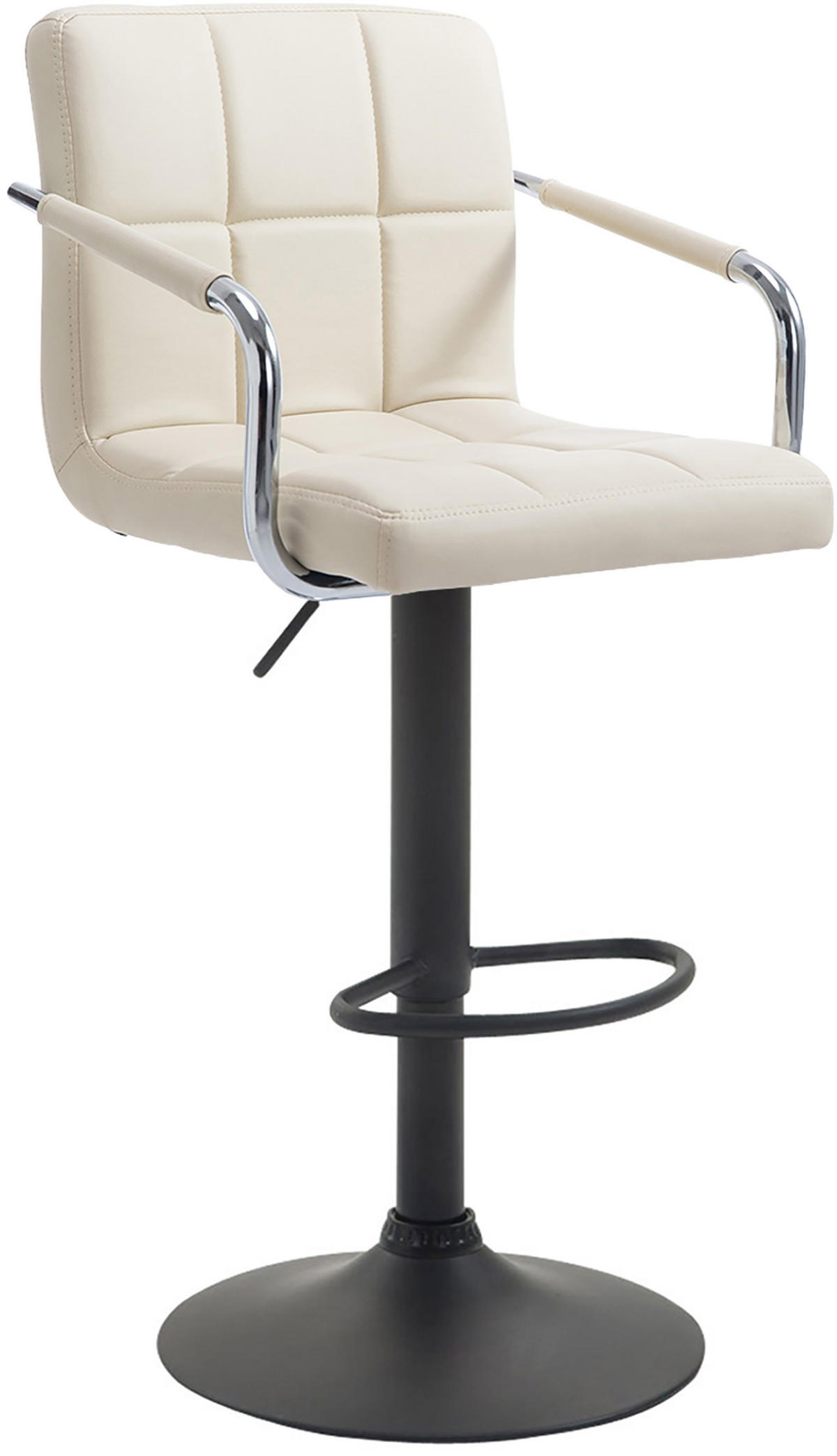 BARHOCKER Lederlook creme - Creme/Schwarz, Textil/Metall (54/91/46cm) - CLP