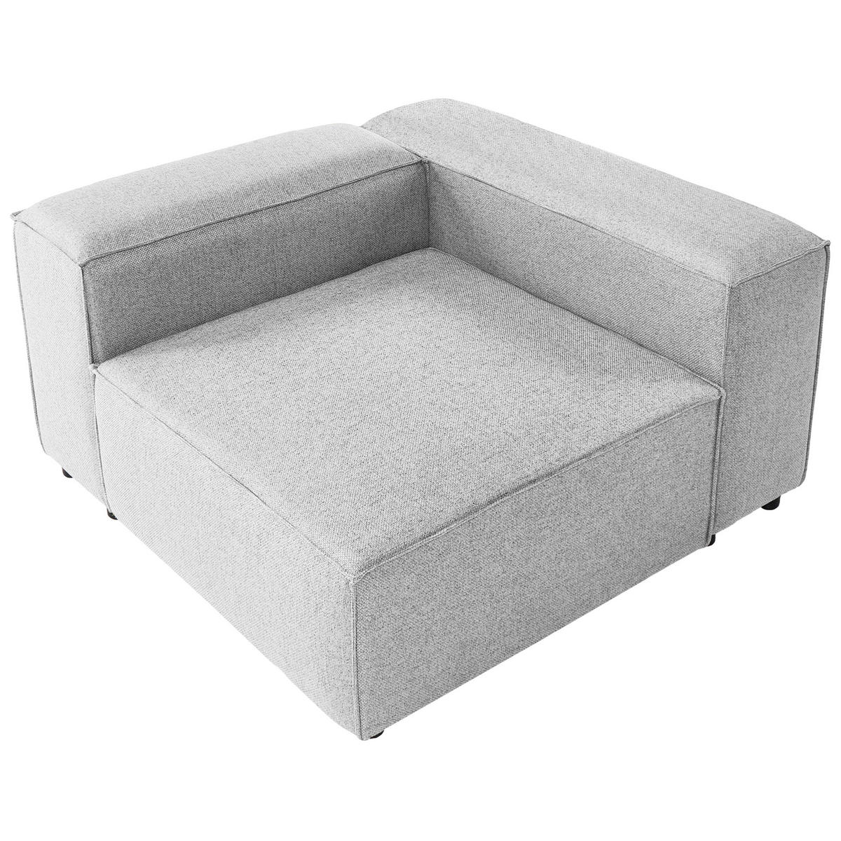 ECKMODUL Grau symmetrisch Brande - Dunkelgrau, Textil (123/70/121cm) - Beliani