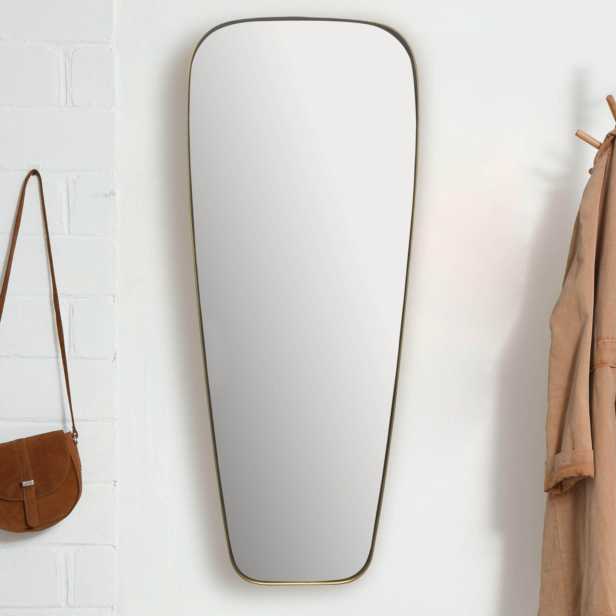 WANDSPIEGEL Rechteckig Metall Gold 38x100 cm Abgerundeter Rahmen - Goldfarben, Glas (38/100/3cm) - KADIMA DESIGN