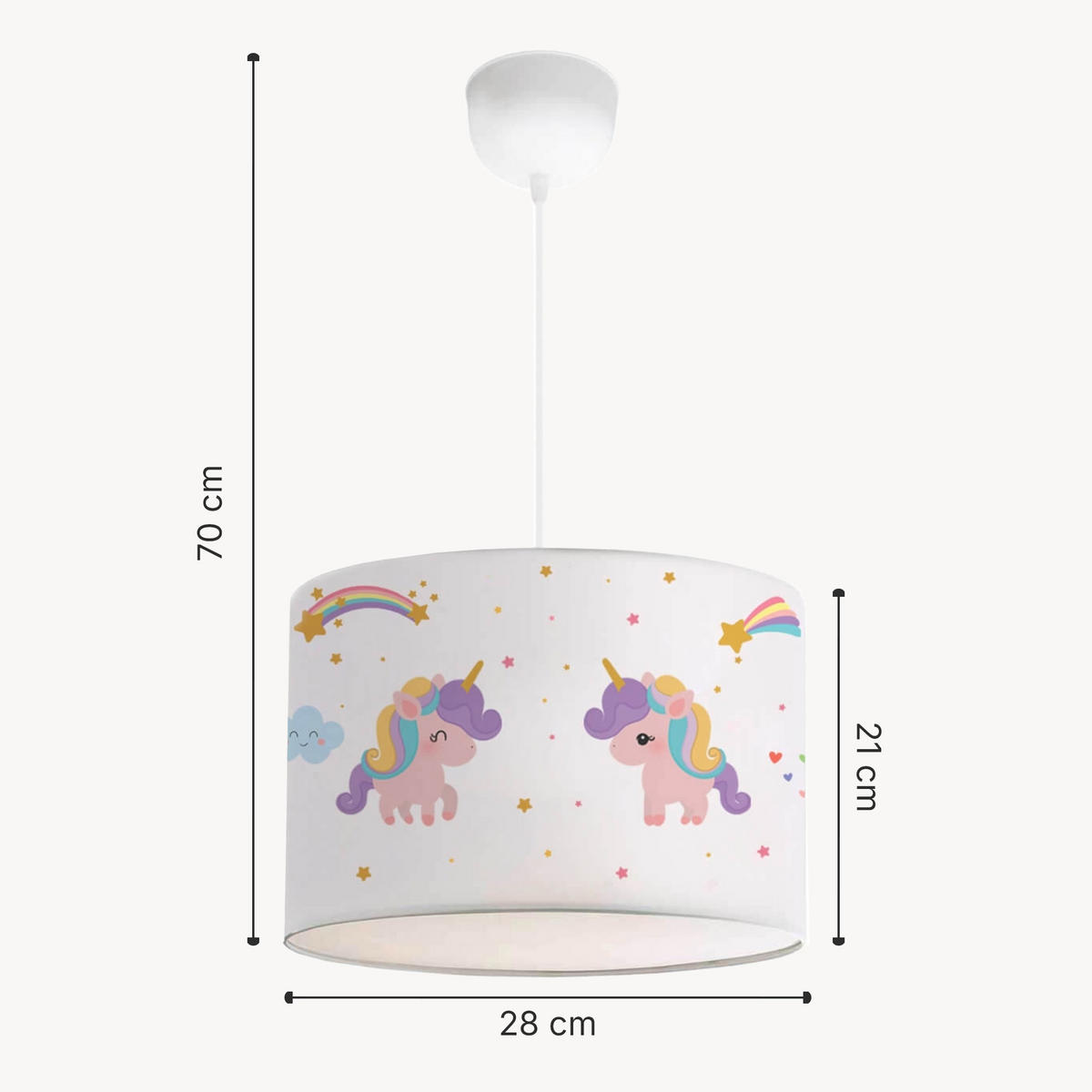 KINDERHÄNGELEUCHTE Rugby - Pink/Weiß, Textil (28/28/70cm) - lux.pro