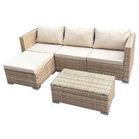 GARTENLOUNGE Queens Polyrattan Beige - Beige/Creme, Kunststoff - SVITA