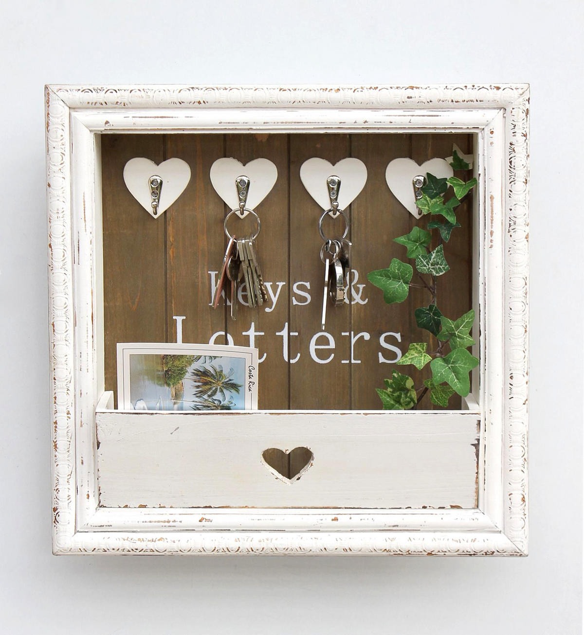 WANDORGANIZER mit Ablage Holz Weiß 40/8/40 cm - Weiß, Holz (40/40/8cm) - DanDiBo