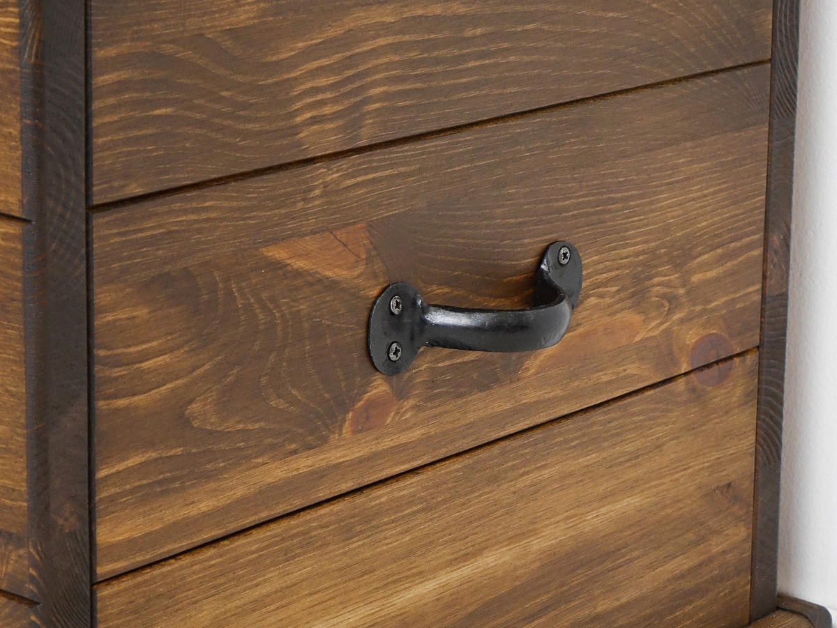 TRUHENBANK aus Massivholz Rustyk - Dunkelbraun/Schwarz, Holz (95/51/49cm) - Seart