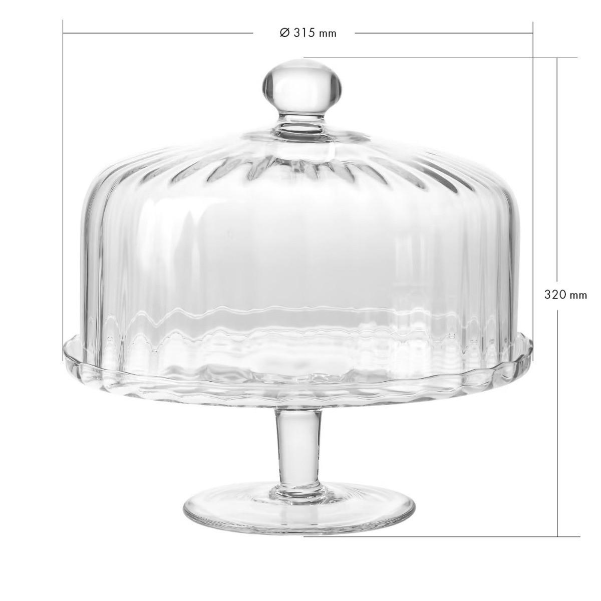 TORTENPLATTE MIT GLASGLOCKE BALLERINA, 31,5 CM - Transparent, Glas (31.5/32/31.5cm) - Krosno Glass