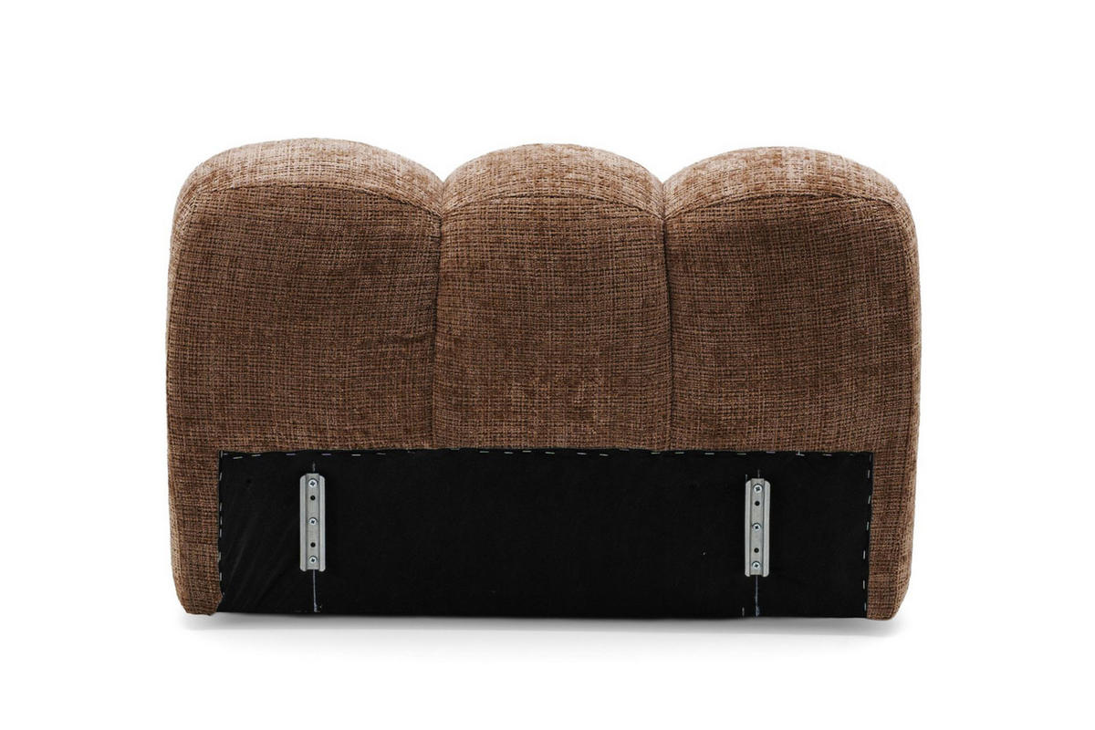 2-SITZER modulares Sofa VEER, Breite 213 cm Chenille Webstoff Orange - Schwarz/Orange, Holz/Kunststoff (213/75/95cm) - Muffo