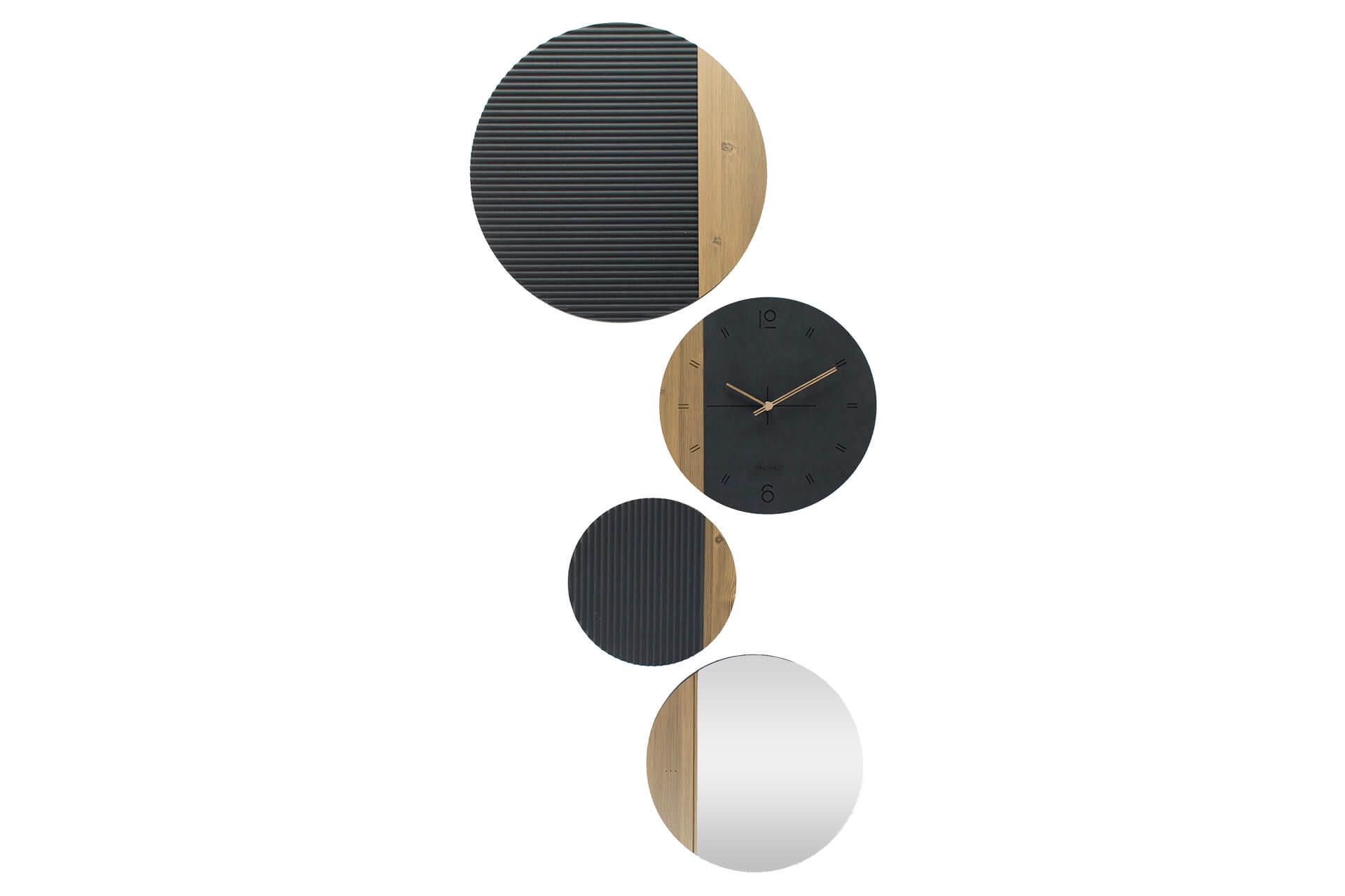 WANDUHR Design Schwarz 55/134 cm - Schwarz, Glas/Holzwerkstoff (4.15/133.9/1cm) - ONZENO