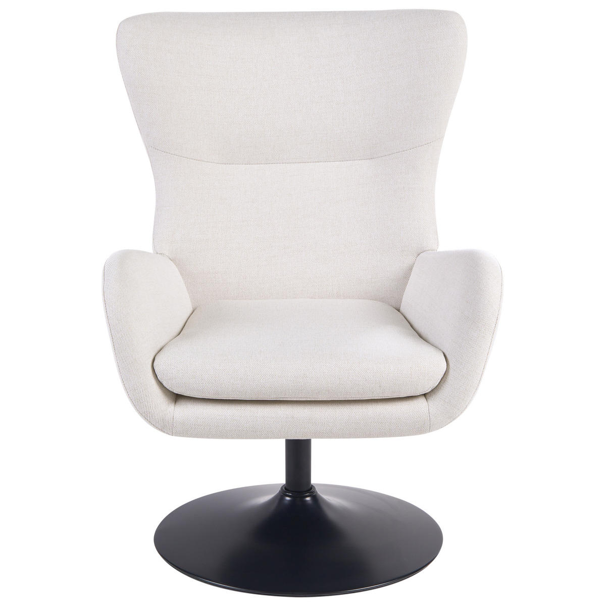 DREHSESSEL Cremeweiß Vigge - Weiß, Textil (70/96/78cm) - Beliani