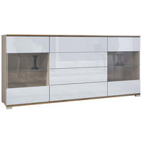 SIDEBOARD Bari Weiß Hochglanz - Weiß Hochglanz, Holzwerkstoff (166.5/75.5/35cm) - Vladon