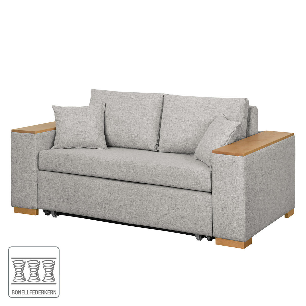 SCHLAFSOFA mit XL Armlehne - Grau, Textil (176/90/90cm) - home24