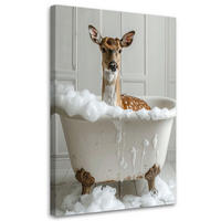 LEINWANDBILD Tiere 80x120cm - Weiß, Textil (80/120cm) - Feeby