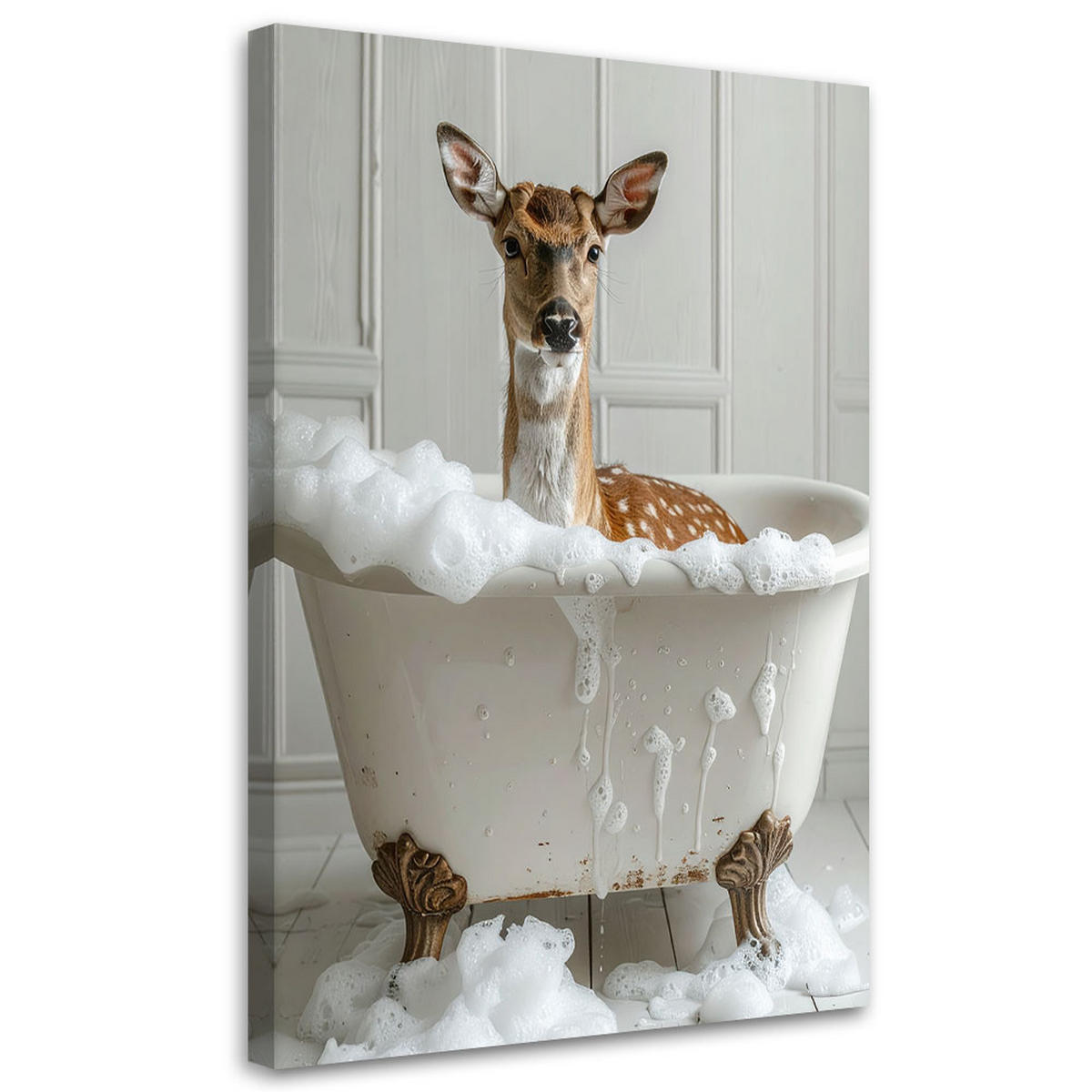 LEINWANDBILD Tiere 80x120cm - Weiß, Textil (80/120cm) - Feeby