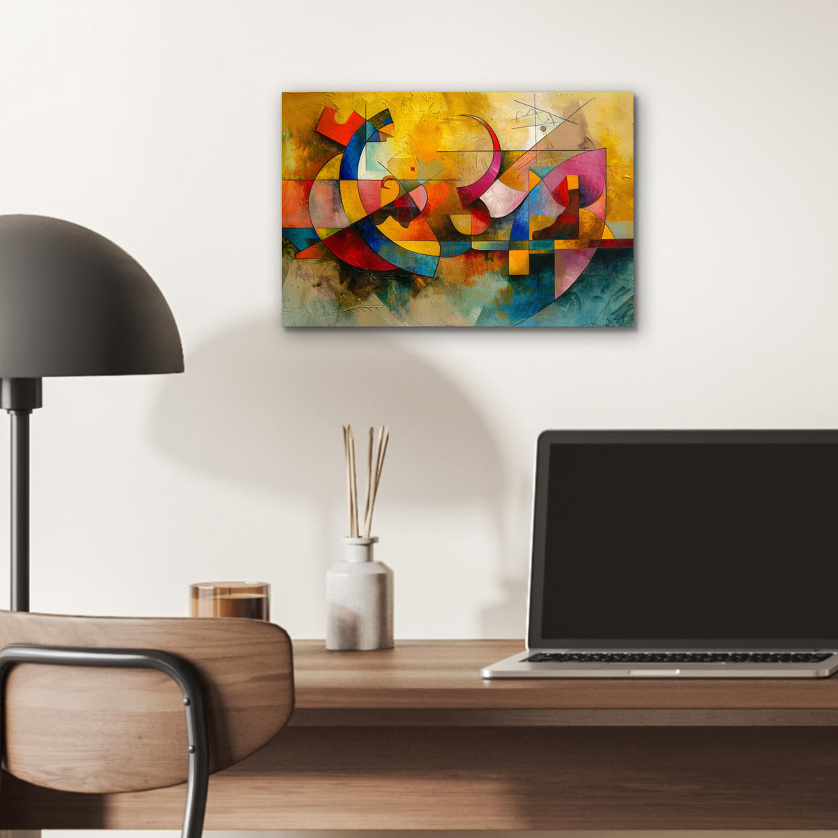 KOVOVÝ OBRAZ Umenie - abstraktné - moderné 30x20 cm - žltá, kov (30/20cm) - MuchoWow