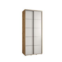 SCHWEBETÜRENSCHRANK 235,2/120/60 2-türig - Silberfarben/Weiß, Holz/Metall (120/235/60cm) - Abiks Möbel
