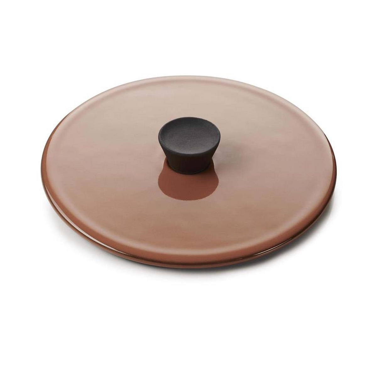 DECKEL FÜR KASSEROLLE CARACTERE 12 cm Zimt - Braun, Keramik (12cm) - Revol Porcelaine France