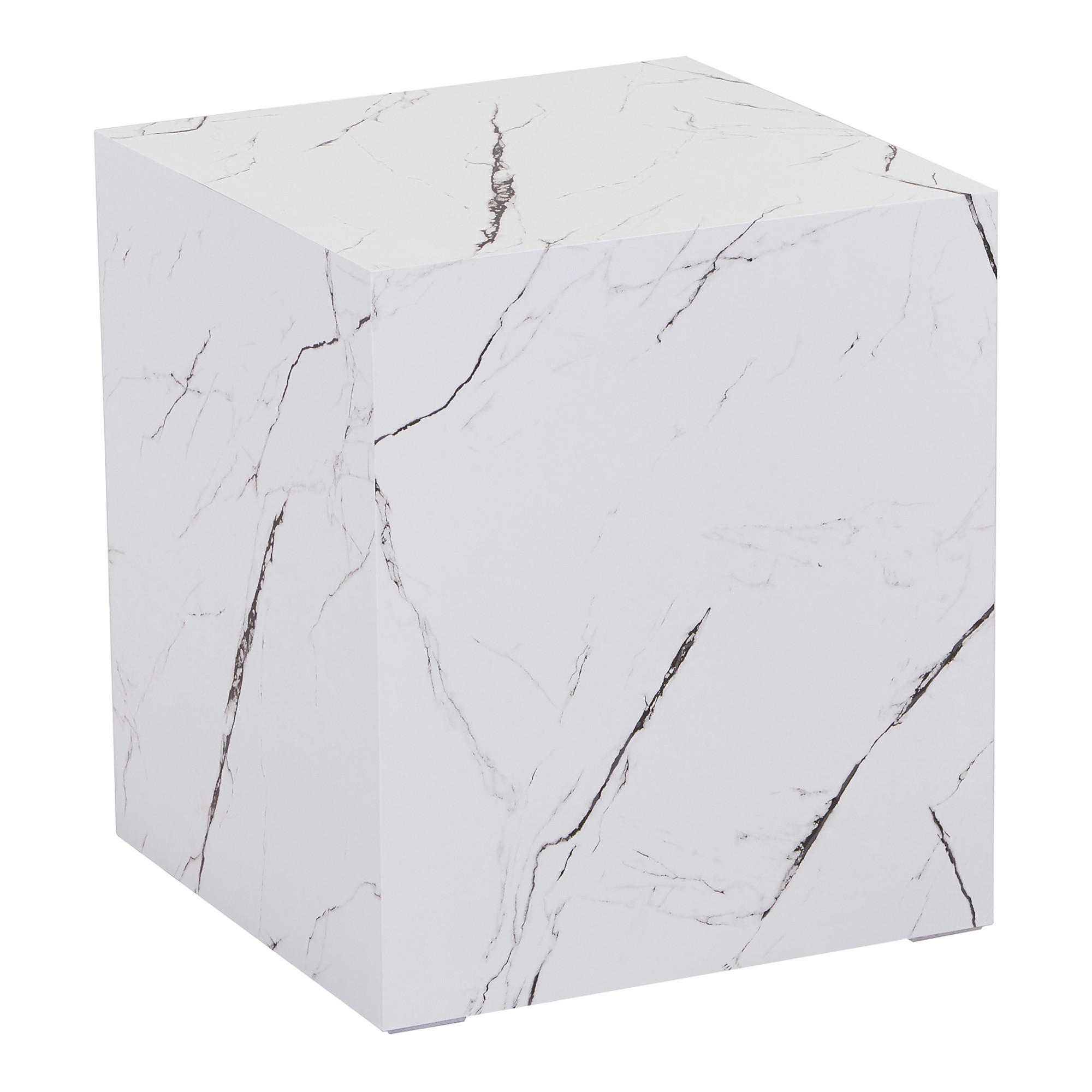 ODKLÁDACÍ STOLEK Ellelu - bílá, kompozitní dřevo (40/40/45cm) - [en.casa]