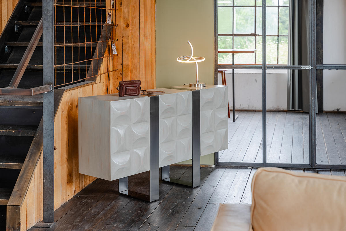 SIDEBOARD MARGO Grau Holz - Grau, Holz/Metall (140/85/40cm) - KAWOLA
