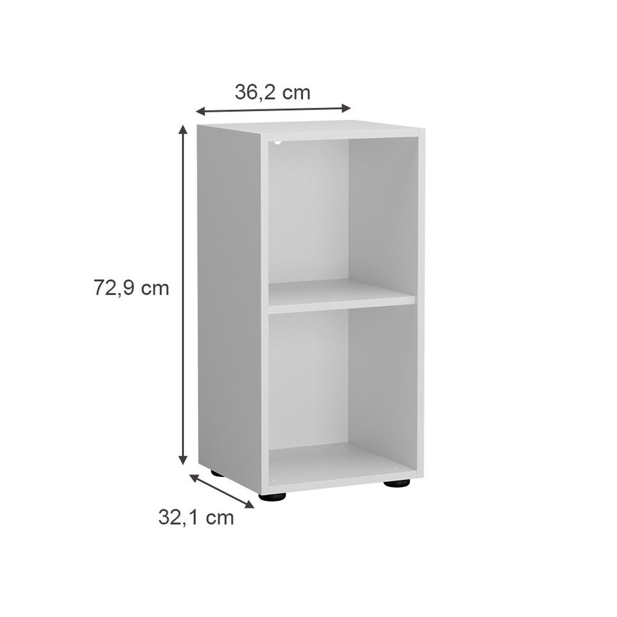 KINDERREGAL Estell Weiß 36.2 x 72.9 cm 2 Fächer - Weiß, Holzwerkstoff (36.2/72.9/32.1cm) - Vicco