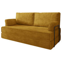 BETTSOFA SILAR aus Schaumstoff Cordstoff Gelb Schlaffunktion - Gelb, Textil (170/86/80cm) - MASSENO