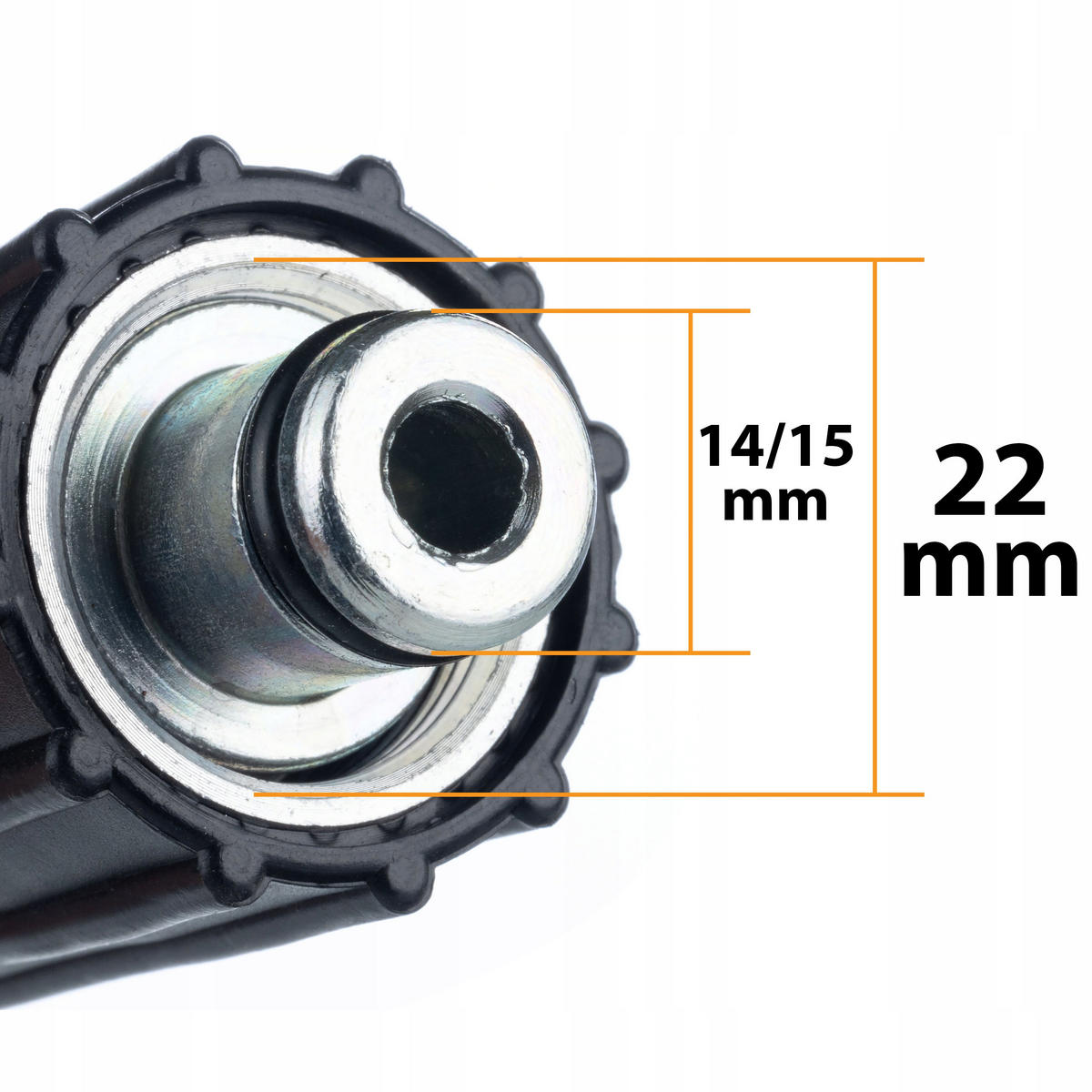 SCHLAUCH ProFlex 15M - Hochdruckschlauch, 15 m, 1/4" 6,4 mm I.D., Arbeitsdruck 155 bar, max. 529 bar, 60 °C, M22 Anschluss, Messing Düse - Multicolor, Kunststoff/Metall (22/7/22cm)