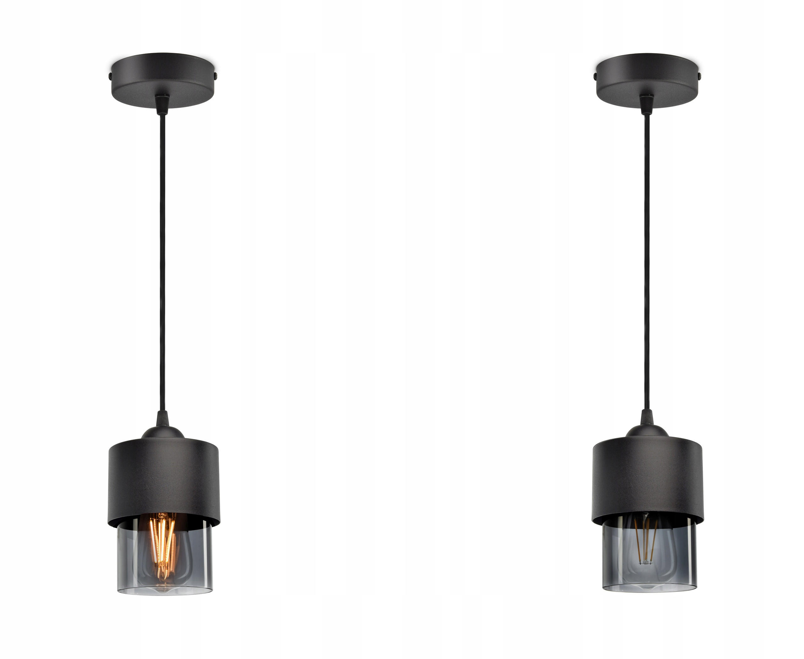 PENDELLEUCHTE Hege - Transparent/Anthrazit, Glas/Metall (12/12/70cm) - kiki design
