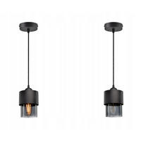 PENDELLEUCHTE Hege - Transparent/Anthrazit, Glas/Metall (12/12/70cm) - kiki design