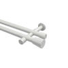 GARDINENSTANGEN-SET Prestige Sitra 260 cm (geteilt in 2 x 130 cm), 2-läufig (ohne Ringe), 20 mm Ø Weiß - Weiß, Metall (260cm) - INTERDECO