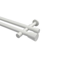 GARDINENSTANGEN-SET Prestige Sitra 260 cm (geteilt in 2 x 130 cm), 2-läufig (ohne Ringe), 20 mm Ø Weiß - Weiß, Metall (260cm) - INTERDECO