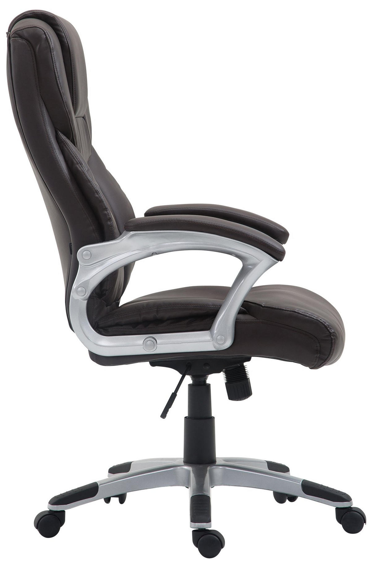 CHEFSESSEL Lederlook Braun - Braun/Grau, Kunststoff/Textil (65/109/73cm) - CLP