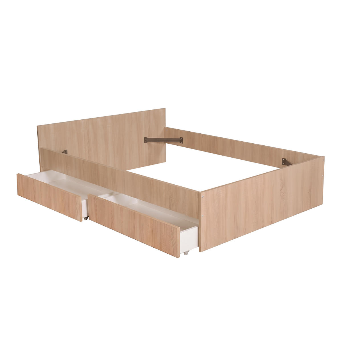 BETT KAPPA mit Schubladen/ Bett 140x190 - Eiche gebleicht Dekor - Sonoma Eiche, Holzwerkstoff (140/190cm) - Weber Industries
