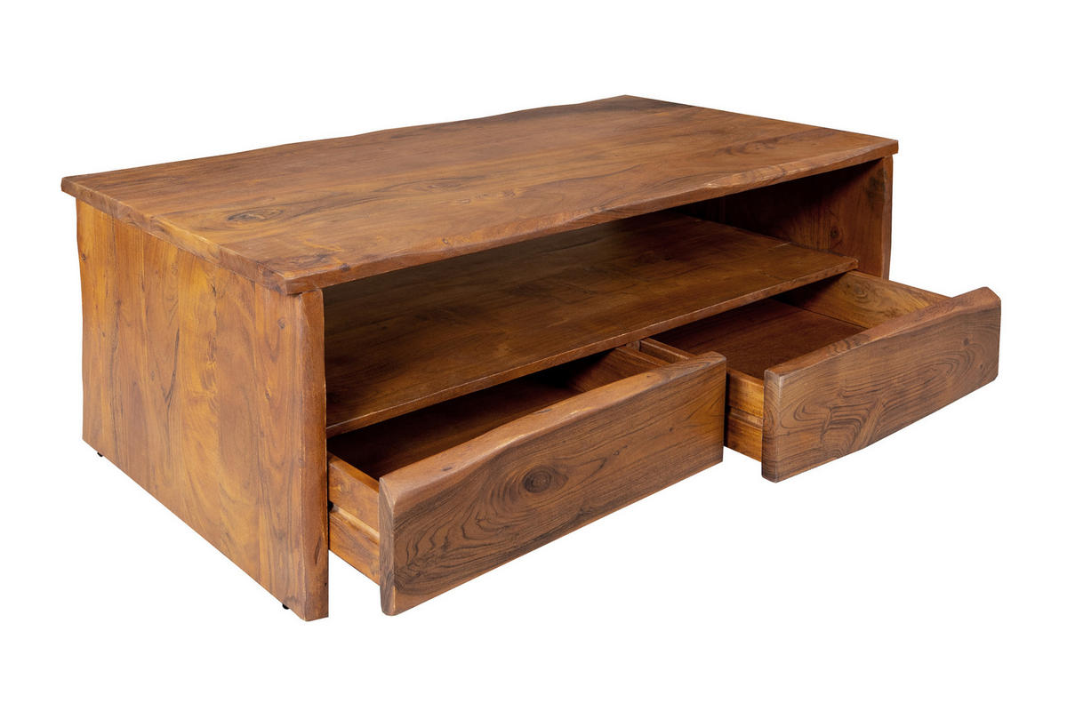 COUCHTISCH DAHLIA - Braun/Naturfarben, Akazienholz/Holz (70/130/45cm) - SAM