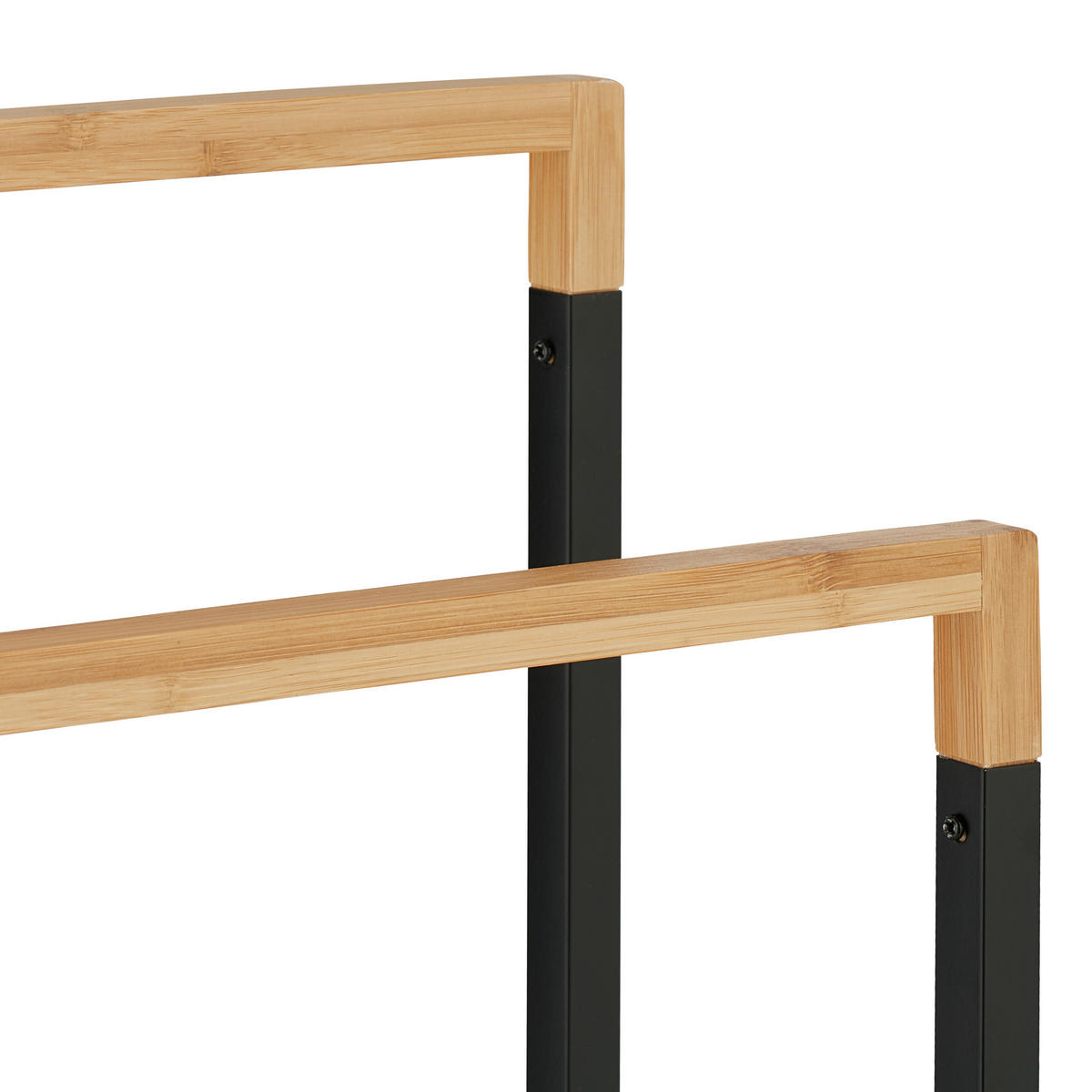 HANDTUCHSTÄNDER - Schwarz, Holz/Metall (45/76/21.5cm) - Relaxdays