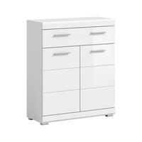 STANDSCHRANK Scout Bad in weiß Nachbildung und weiß hochglanz B/H/T: 74x88x31 cm - Weiß, Holz (74/88/31cm)