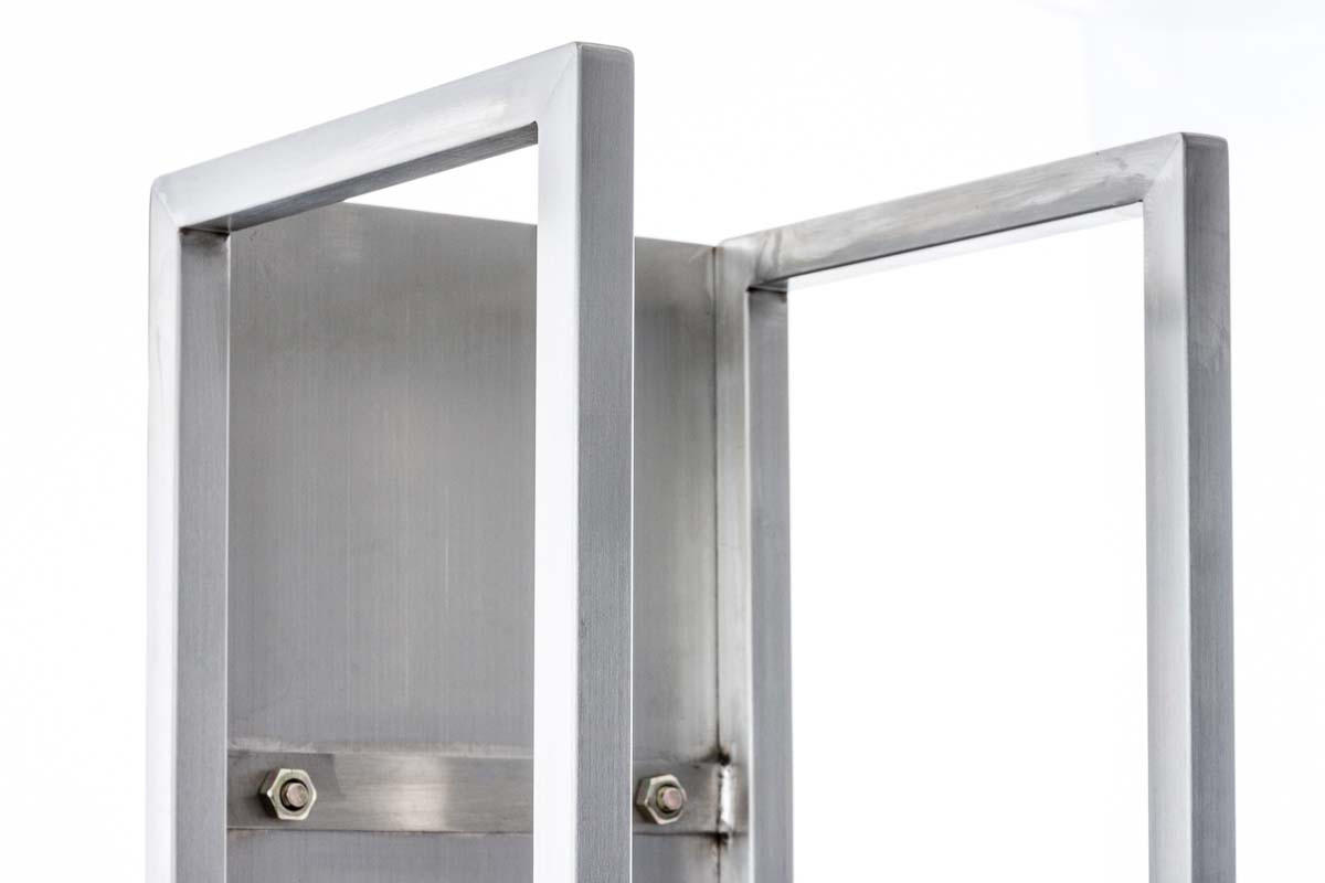 KAMINHOLZREGAL 25/25/80 cm Metall edelstahl - Edelstahlfarben, Metall (25/80/25cm) - CLP