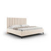 BETT mit Bettkasten und Kopfteil Allison aus Samt leichtes beige 160x200cm - Creme, Textil (160/200cm) - Micadoni