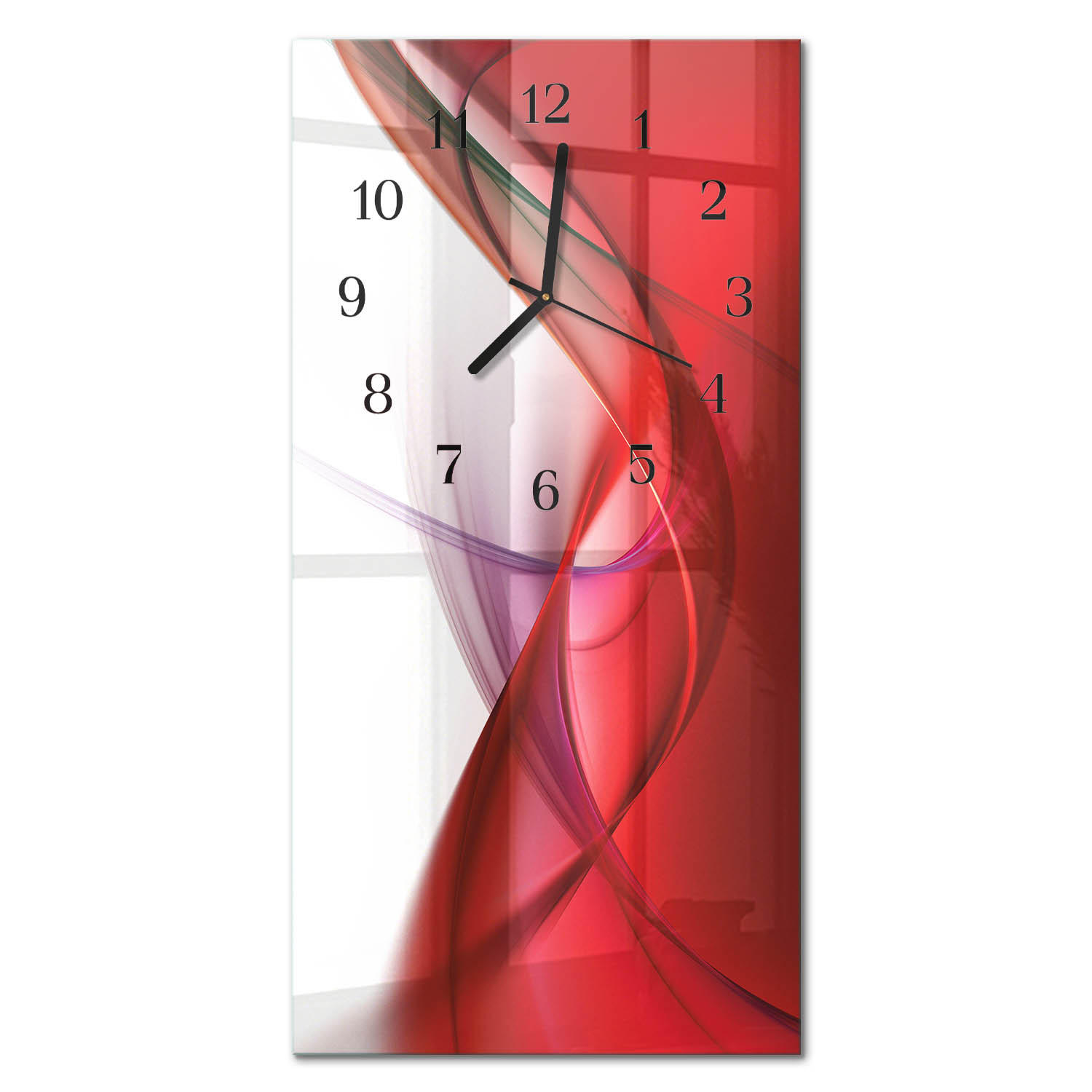WANDUHR 60x30 cm - Strand Meer - Rot, Glas (30/60/0.4cm) - TULUP