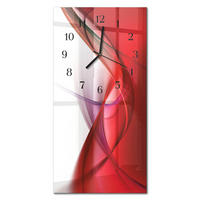 WANDUHR 60x30 cm - Strand Meer - Rot, Glas (30/60/0.4cm) - TULUP