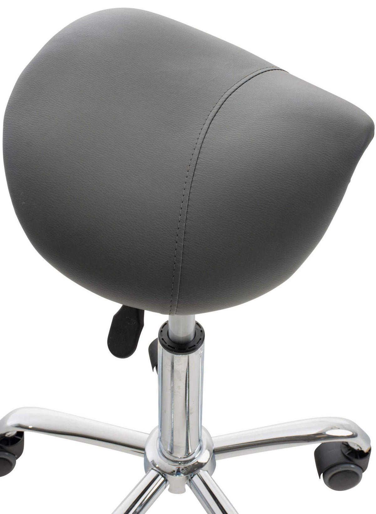 HOCKER 2er Set Lederlook grau - Grau, Textil/Metall (46/53/46cm) - CLP