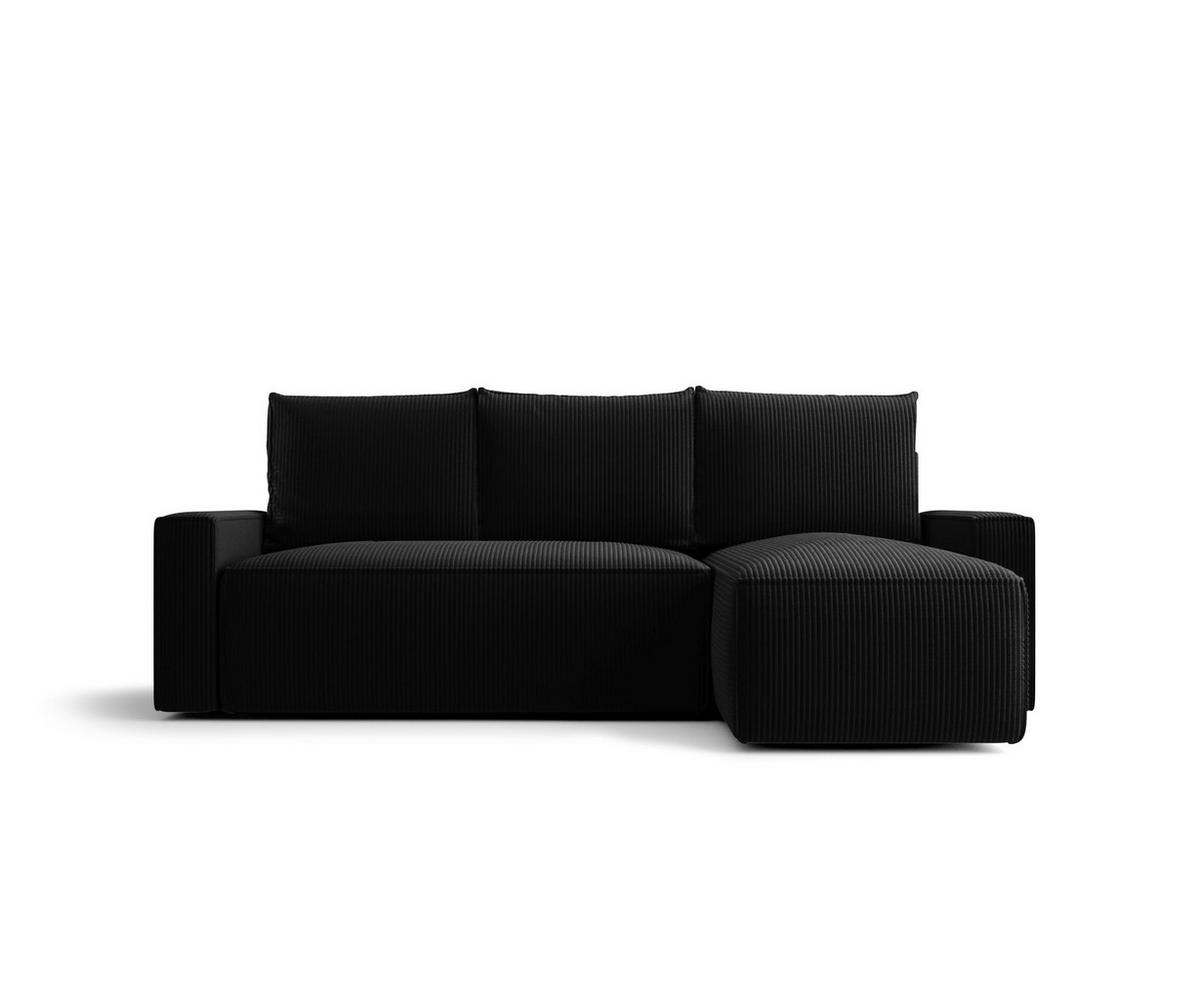 ECKSOFA mit Schlaffunktion SAVIO Poso 135 Rechts - Schwarz, Textil (232/140cm) - Bedante