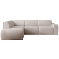ECKSOFA Bouvi Hellbeige links - Ecru/Schwarz, Kunststoff/Textil (292/220cm) - Selsey