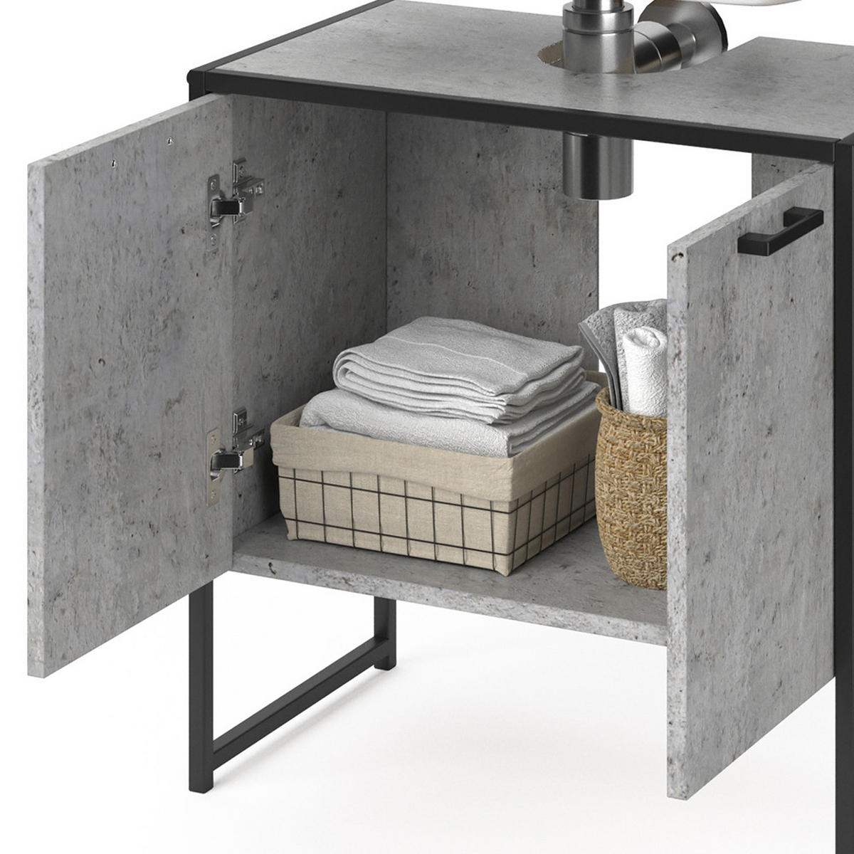 WASCHBECKENUNTERSCHRANK Fyrk Beton 60 x 60 cm - Grau, Holzwerkstoff (60/60/33cm) - Vicco