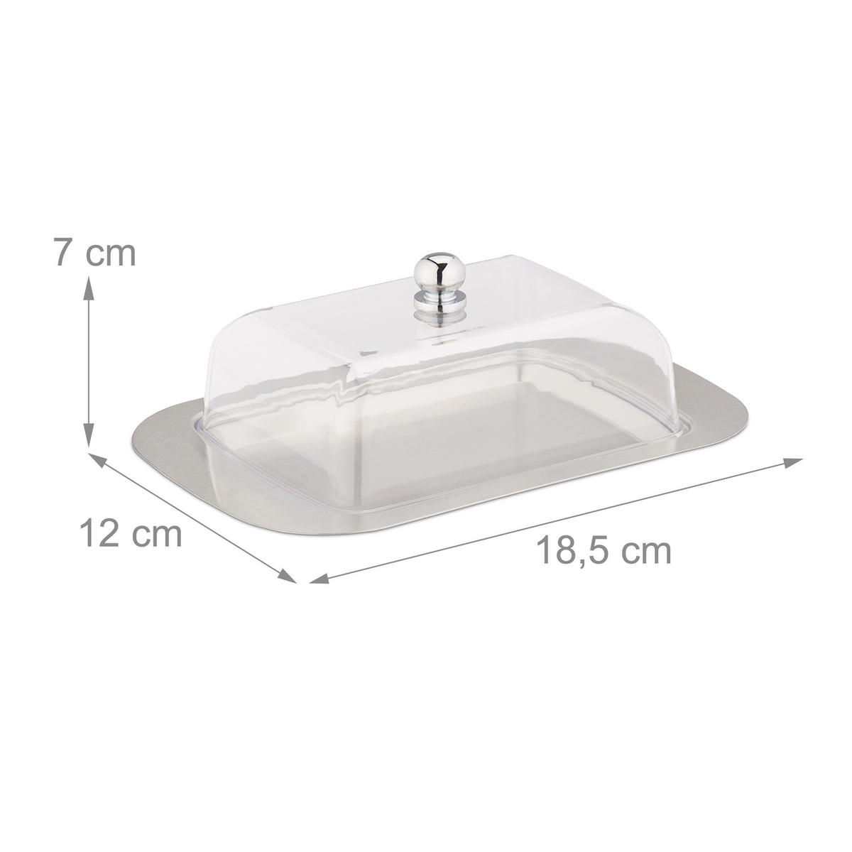 MISKA na maslo - viacfarebná, kov/plast (18.5/7/12cm) - Relaxdays