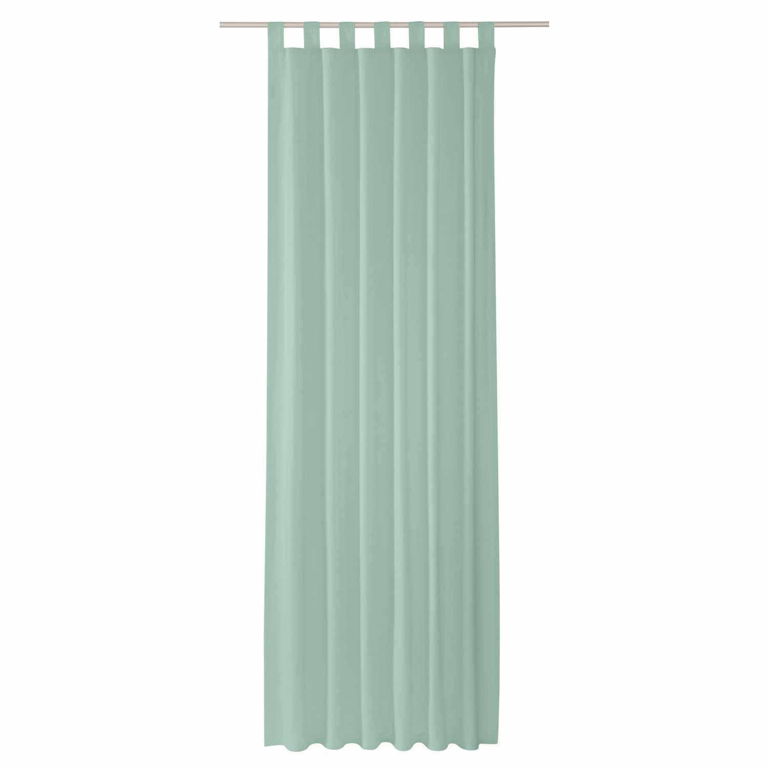 SCHLAUFENVORHANG IM UNI DESIGN DOVE Blickdicht - Salbeigrün, Textil (140/0.5/255cm) - Tom Tailor