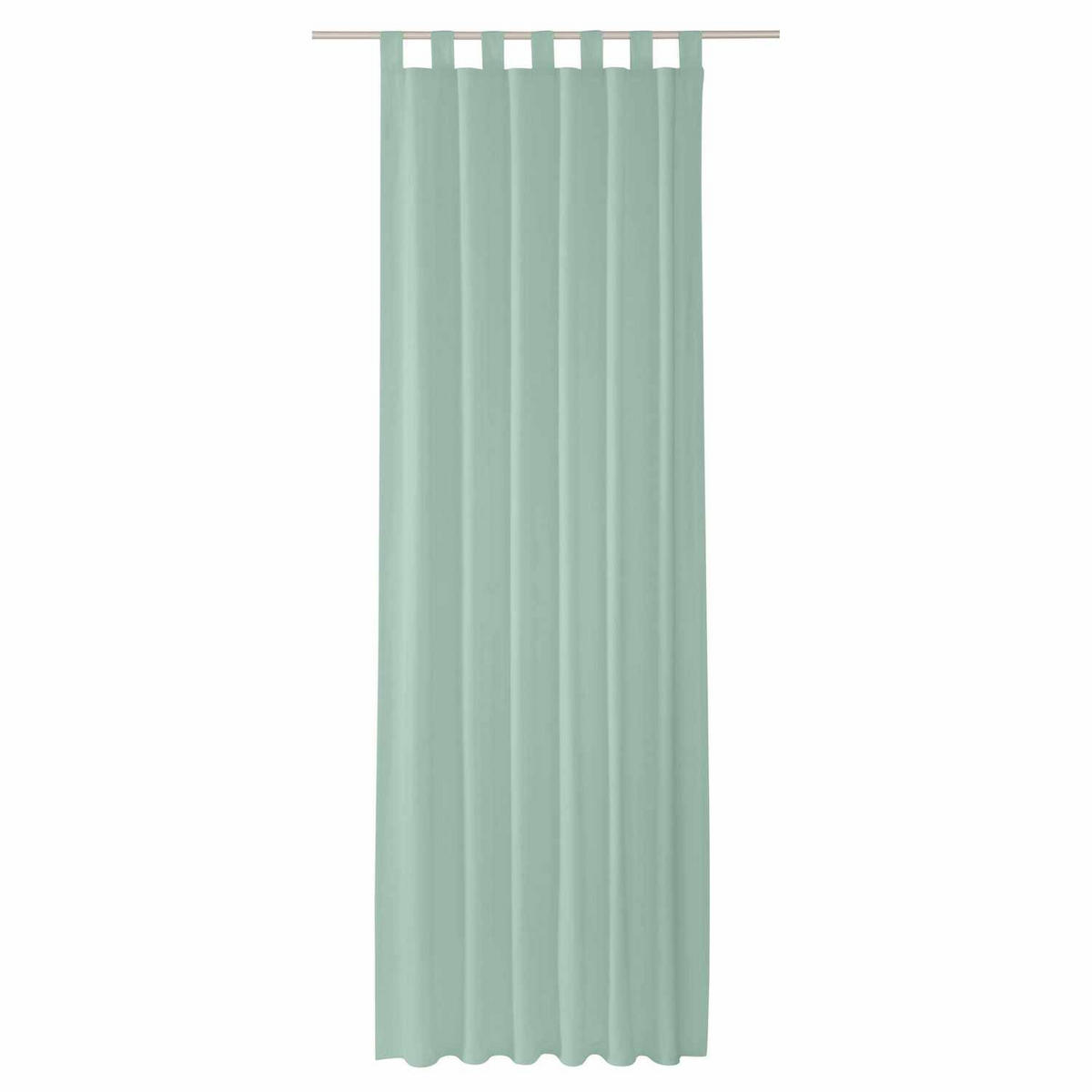 SCHLAUFENVORHANG IM UNI DESIGN DOVE Blickdicht - Salbeigrün, Textil (140/0.5/255cm) - Tom Tailor