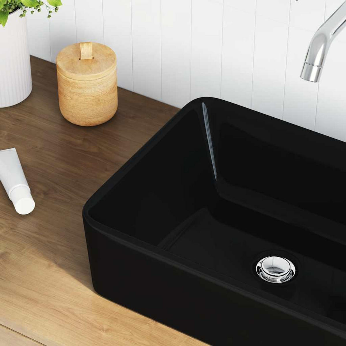 WASCHBECKEN Lancaster 40/30/13 cm - Schwarz, Keramik (40/13/30cm) - Nettlife