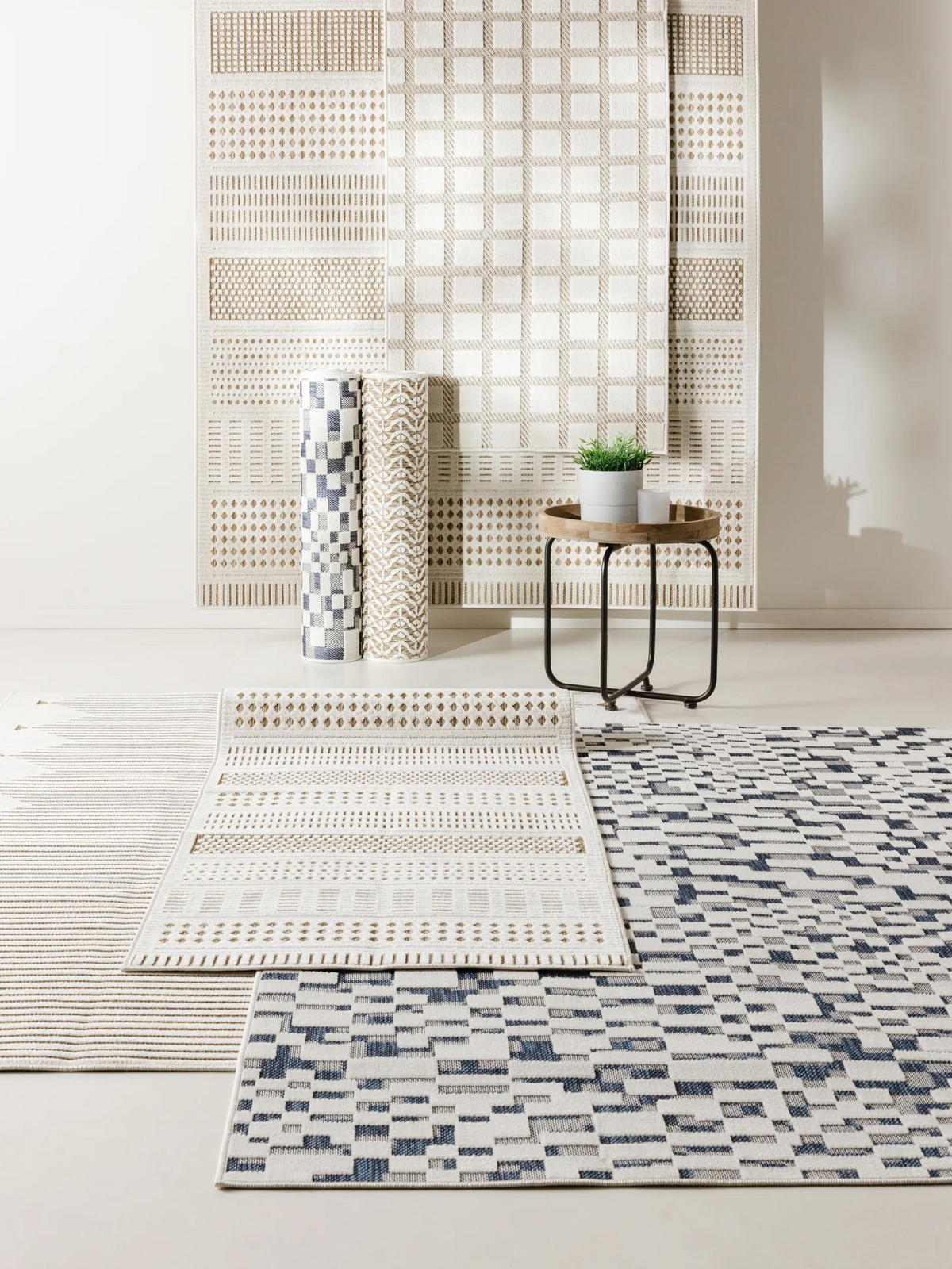 VNITŘNÍ a venkovní koberec Kaleo Krémová/Béžová 160x230 cm - krémová, plast/umělá hmota (160/230cm) - benuta