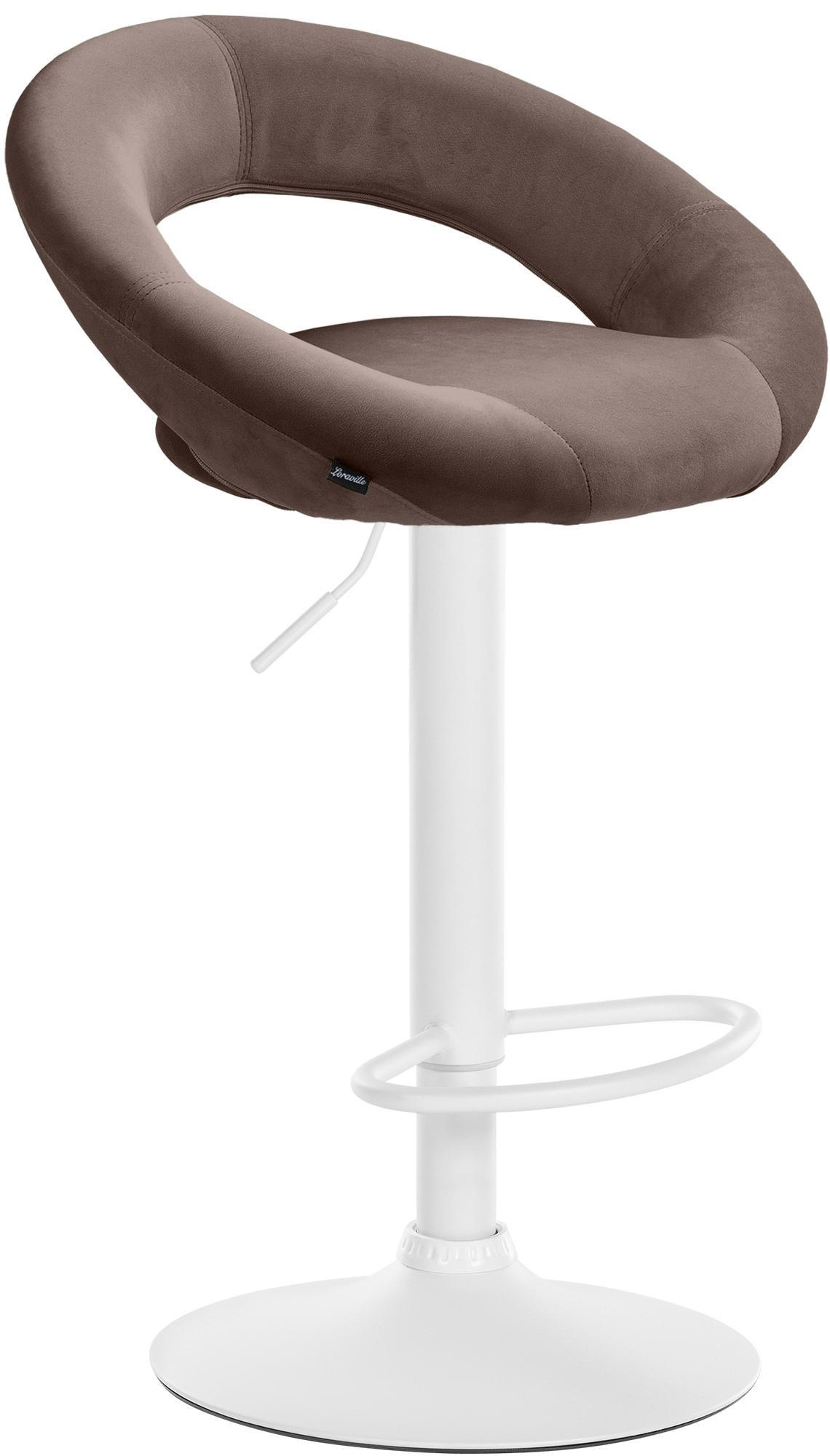 BARHOCKER Samt braun - Weiß/Braun, Textil/Metall (53/80/47cm) - CLP