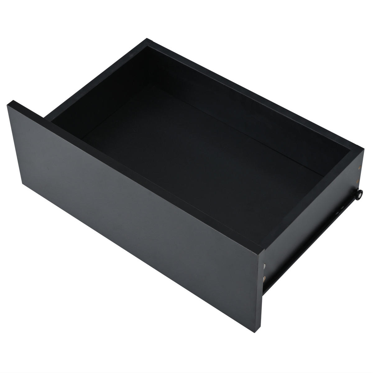 COUCHTISCH 100/50/35 cm mit 2 Schubladen, Glasplatte und LED-Beleuchtung in Hochglanz, Schwarz - Schwarz, Holzwerkstoff (100/50/35cm) - Redom