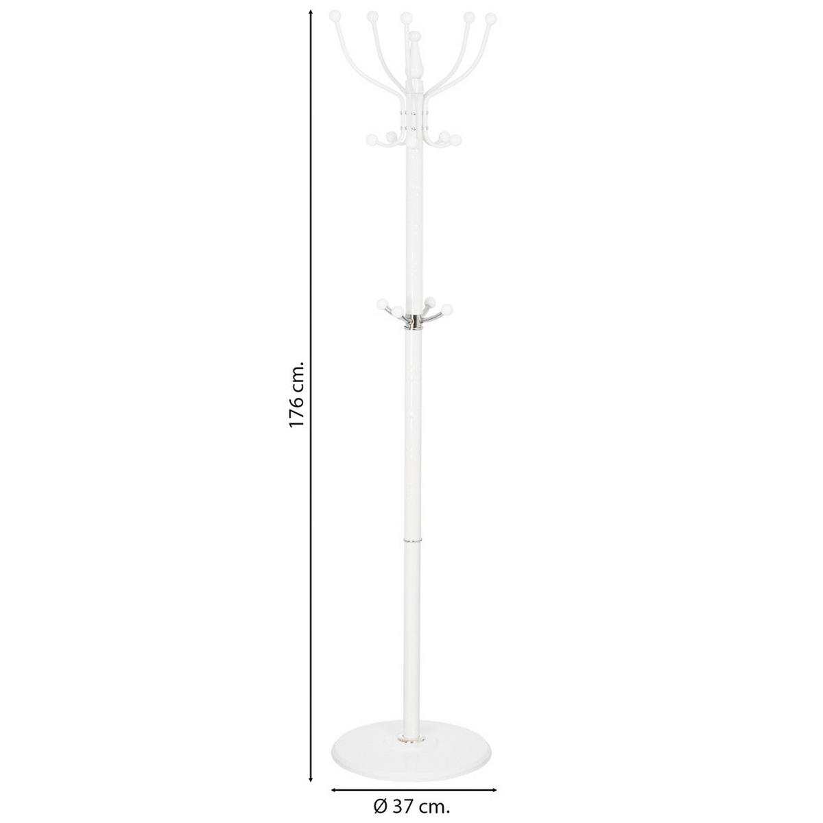 GARDEROBE aus metall - Weiß, Metall (37/176/37cm) - Wanderlust