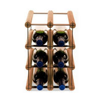 WEINREGAL Vinotega Mod Metal 32,5x22,5x24,5 cm 2x3 Flaschen Massives Kiefernholz Braun Geölt - Braun, Holz (22.5/32.5/24.5cm) - PROREGAL
