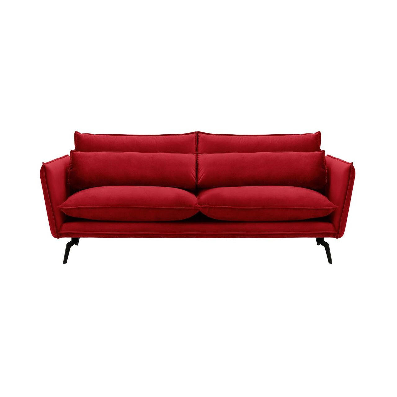 DREISITZER-SOFA Layla-Velluto 7 - Rot, Holz/Textil (237/95/98cm)